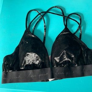 NWOT VS Pink Velvet Strappy Bralette Medium